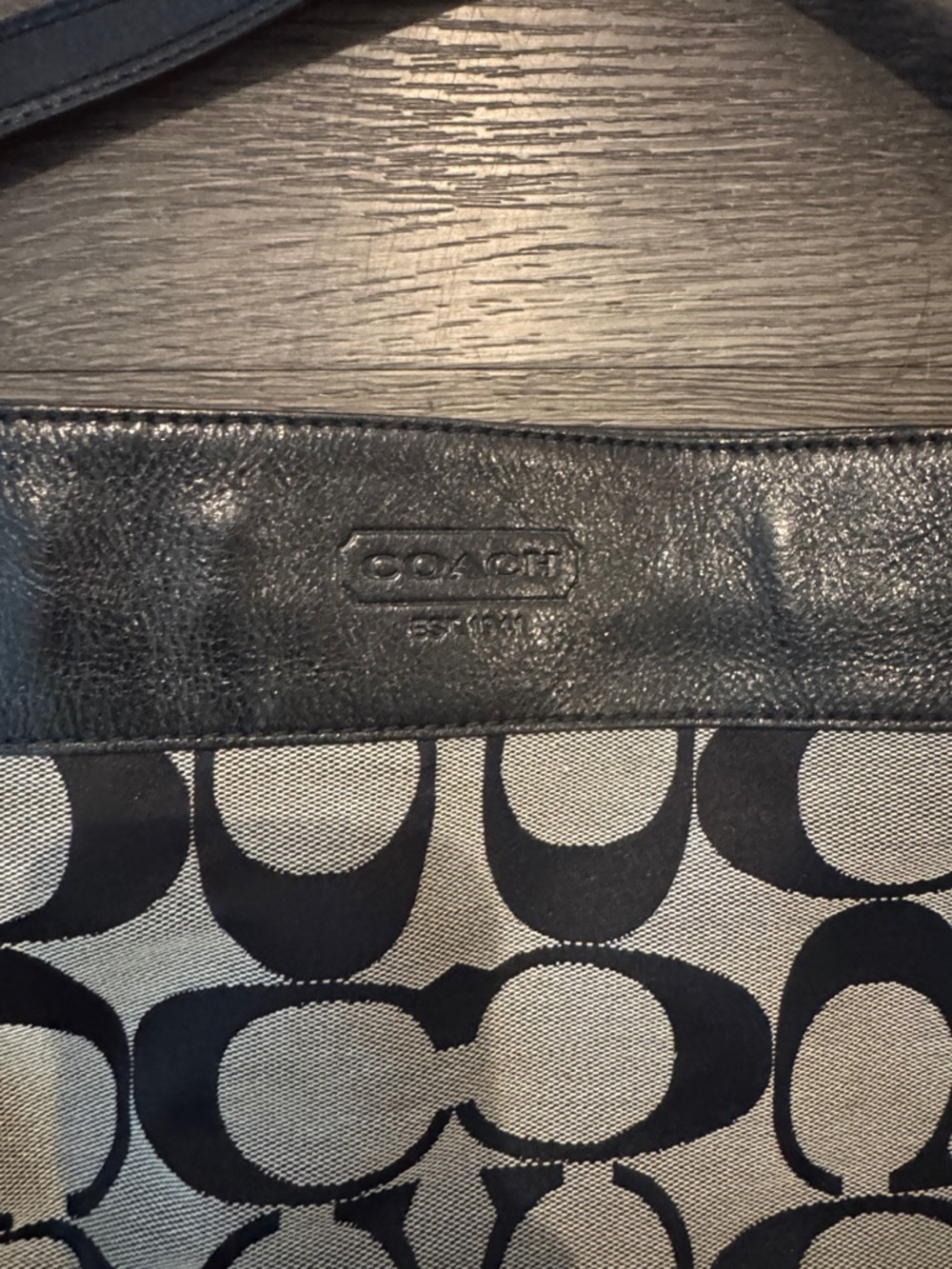 Coach Black and Taupe Signature Canvas Shoulder Hobo - Picture 2 of 4